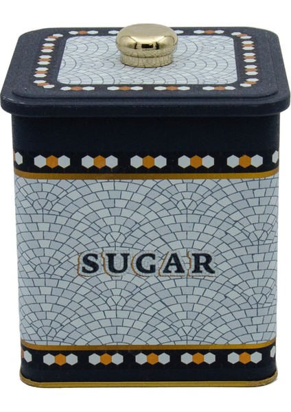 ER023-6D Mosaic Sugar Desenli Kare Metal Saklama Kabı 12X12 cm fiyatları