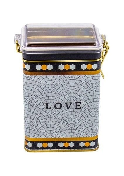 ER043-1E Mosaic Love Desenli Dikdörtgen Metal Saklama Kabı 8X10 cm modelleri