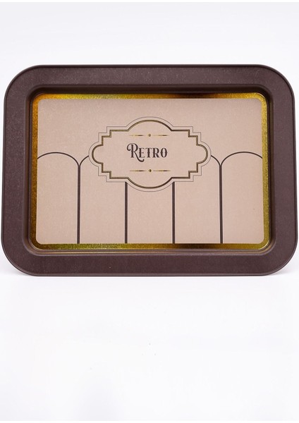 EE169-U6 Retro Desenli Dikdörtgen Tepsi 32X43 cm fiyatları