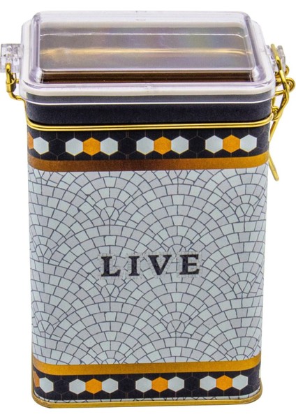 ER043-9D Mosaic Live Desenli Dikdörtgen Metal Saklama Kabı 8X10 cm fiyatları
