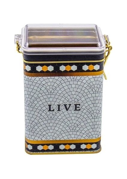 ER043-9D Mosaic Live Desenli Dikdörtgen Metal Saklama Kabı 8X10 cm modelleri