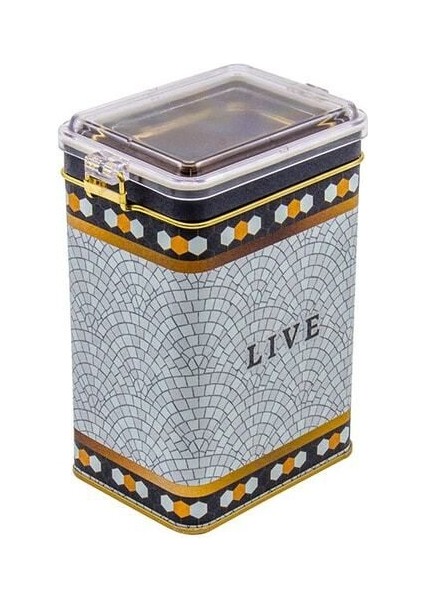 ER043-9D Mosaic Live Desenli Dikdörtgen Metal Saklama Kabı 8X10 cm fırsatları