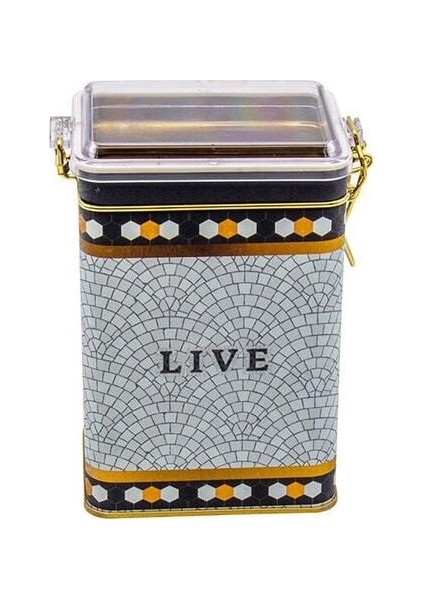 ER043-9D Mosaic Live Desenli Dikdörtgen Metal Saklama Kabı 8X10 cm indirimleri