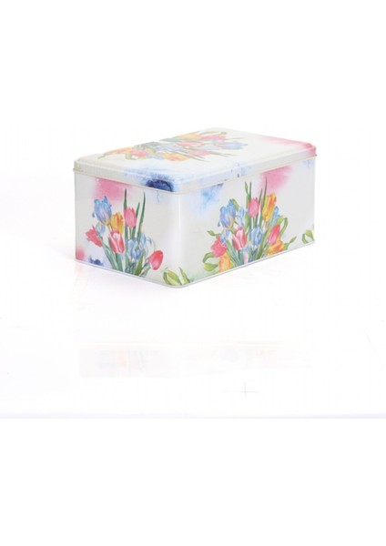 Lale Desenli Dikdörtgen Çok Amaçlı Metal Erzak Saklama Kabı 5.5 lt - Çok Renkli fırsatları