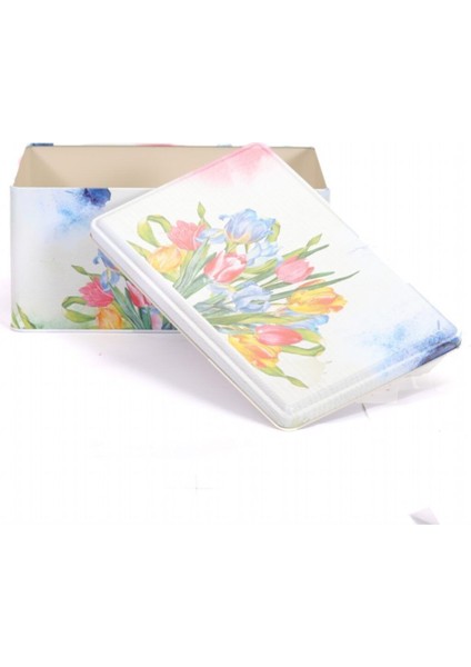 Lale Desenli Dikdörtgen Çok Amaçlı Metal Erzak Saklama Kabı 5.5 lt - Çok Renkli indirimleri