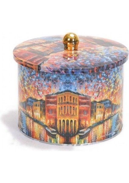 Afremov Desenli Yuvarlak Çok Amaçlı Metal Erzak Saklama Kabı 3.3 lt - Çok Renkli fiyatları