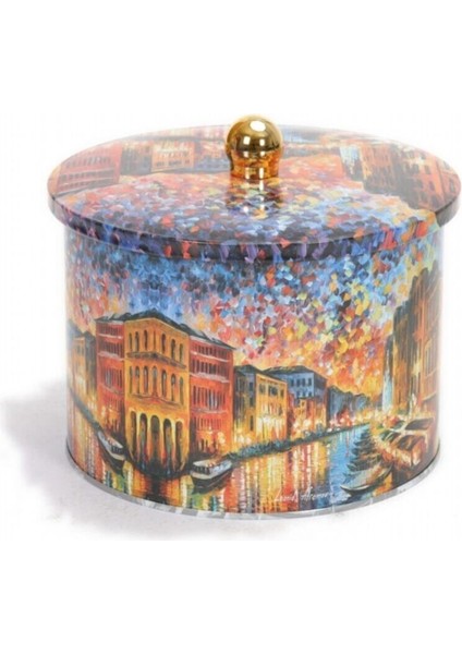 Afremov Desenli Yuvarlak Çok Amaçlı Metal Erzak Saklama Kabı 3.3 lt - Çok Renkli fırsatları