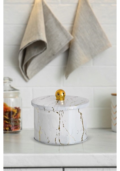 EF141-51 Metal Yuvarlak Kutu 140 x 100 mm Topuz Kulplu 1.7 lt