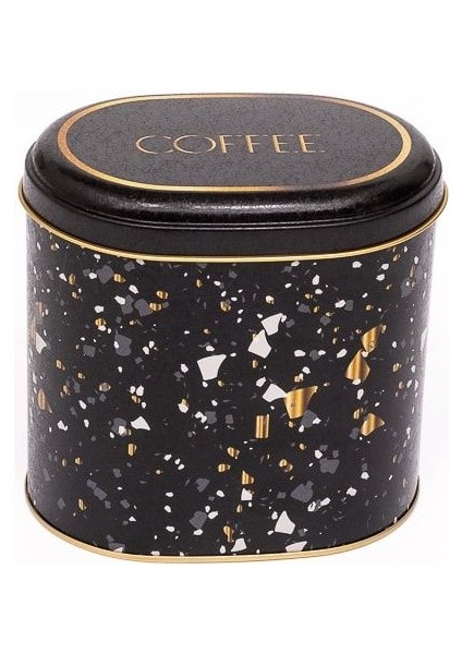 ER004-1H Terrazzo Black Desenli Oval Metal Saklama Kabı 11X15 cm fiyatları