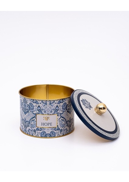 ER141-6E Azulejos Hope Desenli Yuvarlak Metal Saklama Kabı 14 cm modelleri