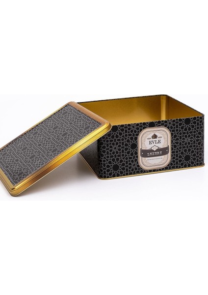 ER029-V2 Trellis Desenli Kare Metal Saklama Kabı 24X24 cm modelleri