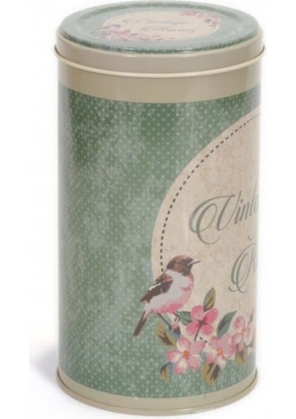 Çiçek Kuş Desenli Metal Erzak Saklama Kabı 1.8 lt - Yeşil fiyatları