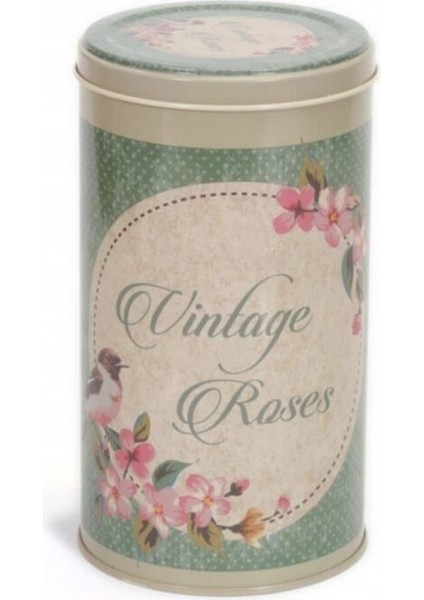 Çiçek Kuş Desenli Metal Erzak Saklama Kabı 1.8 lt - Yeşil modelleri