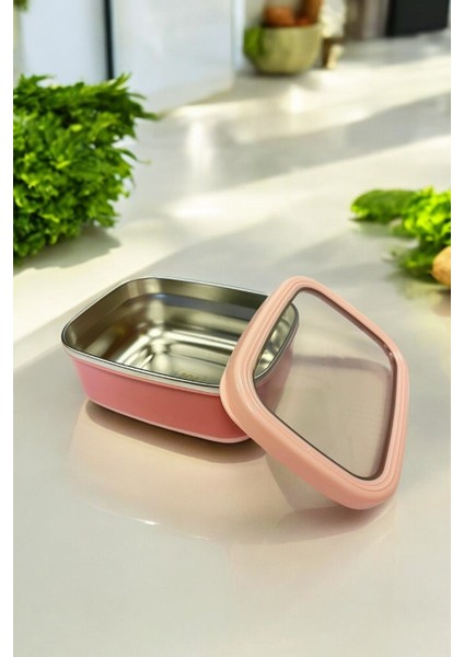 Dikdörtgen Saklama Kabı 1,40 L Pembe VP-930