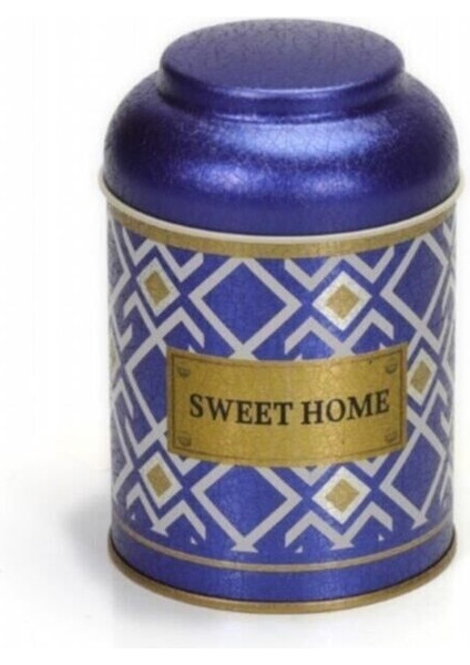 Turkish Blue_Swt Home Desenli Yuvarlak Metal Kutu, 9 x 11 cm, 0.6 lt fiyatları