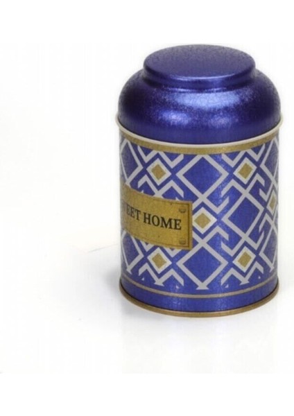 Turkish Blue_Swt Home Desenli Yuvarlak Metal Kutu, 9 x 11 cm, 0.6 lt modelleri