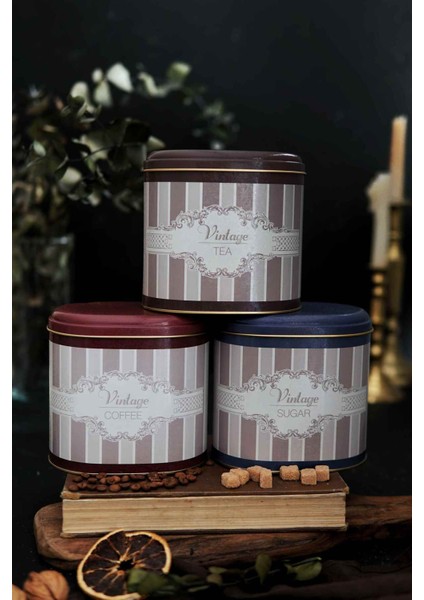 Oval Metal Saklama Kabı 3 Lü Set, Elegance