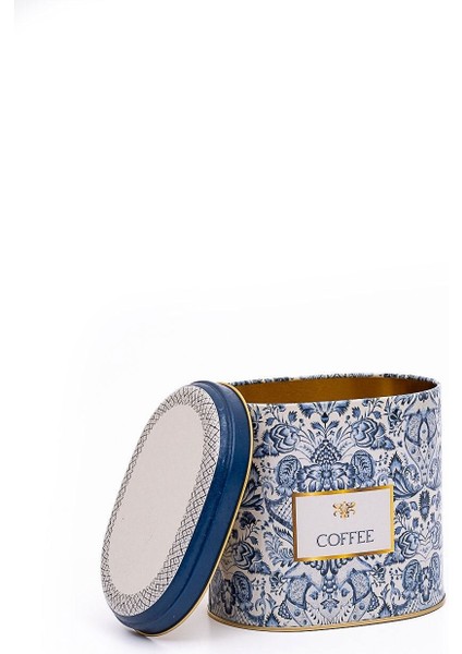 ER004-Y1 Azulejos Coffee Desenli Oval Metal Saklama Kabı 11X15 cm fiyatları