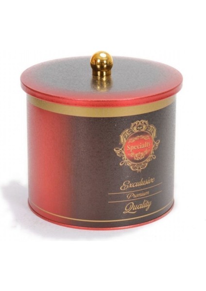 Special Desenli Yuvarlak Çok Amaçlı Metal Erzak Saklama Kabı 3.9 lt - Kırmızı modelleri