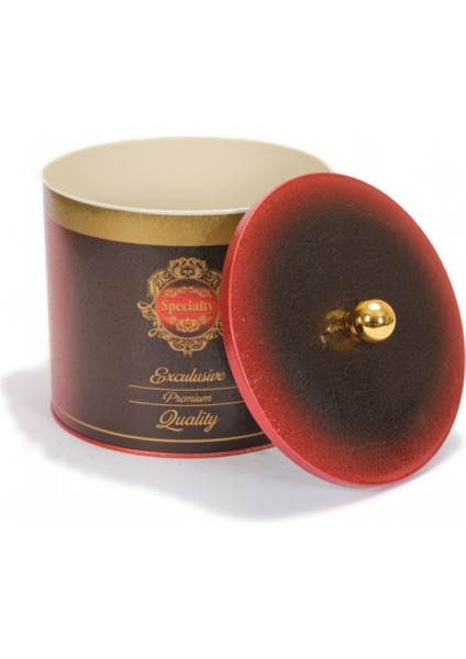 Special Desenli Yuvarlak Çok Amaçlı Metal Erzak Saklama Kabı 3.9 lt - Kırmızı indirimleri