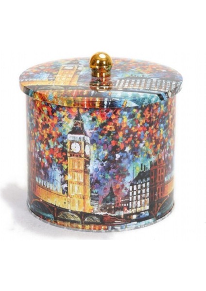 Afremov Big Ben Desenli Yuvarlak Çok Amaçlı Metal Erzak Saklama Kabı 3.9 lt - Çok Renkli fiyatları
