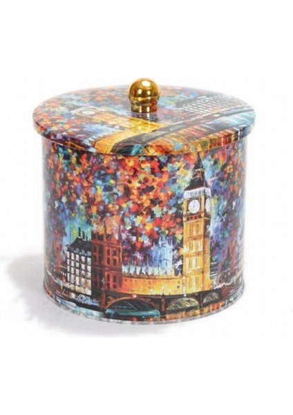 Afremov Big Ben Desenli Yuvarlak Çok Amaçlı Metal Erzak Saklama Kabı 3.9 lt - Çok Renkli modelleri