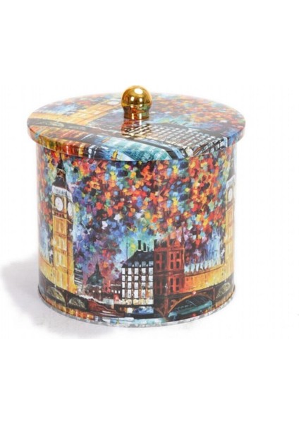 Afremov Big Ben Desenli Yuvarlak Çok Amaçlı Metal Erzak Saklama Kabı 3.9 lt - Çok Renkli fırsatları
