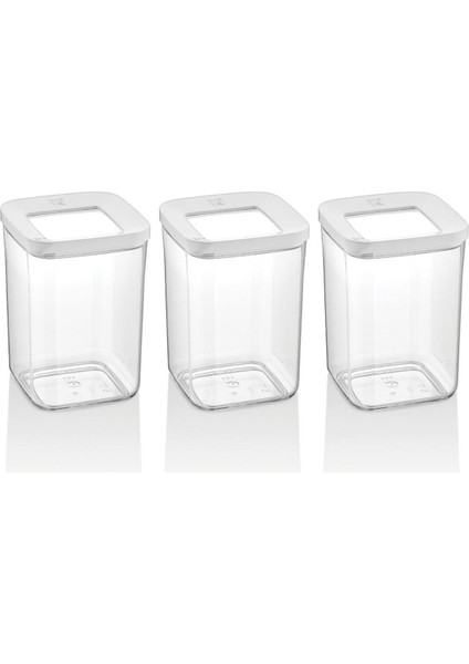 3×1000 ml Kare Kapaklı Sızdırmaz Plastik Saklama Kabı - Çok Amaçlı Kullanım için İdeal fiyatları