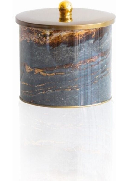 Taş Desenli Yuvarlak Çok Amaçlı Metal Erzak Saklama Kabı 3.9 lt - Siyah fiyatları