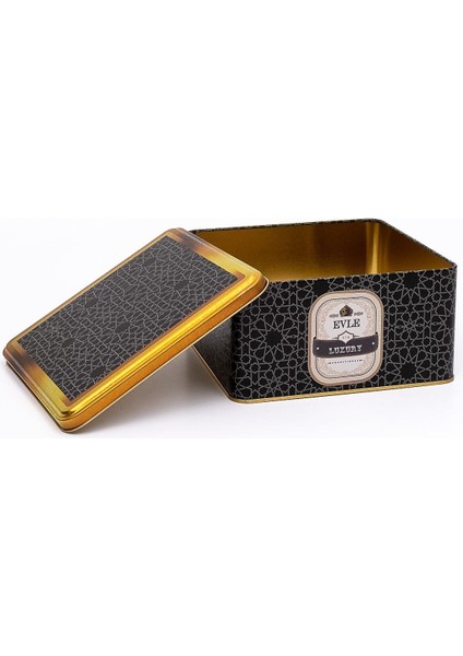 ER028-V2 Trellis Desenli Kare Metal Saklama Kabı 20X20 cm modelleri