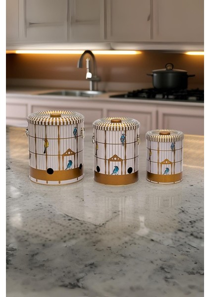 ERB29T7 Patates-Soğan-Sarımsak Saklama Kabı 3 Lü Set, Bird Cage