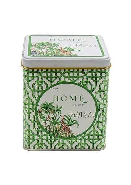 ER024-8I Forrest Green Home Desenli Kare Metal Saklama Kabı 12X12 cm fiyatları