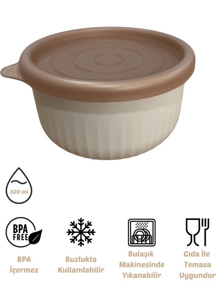 x Vipahmet Vakumlu Saklama Kabı, 0,30 Lt, Kumsal