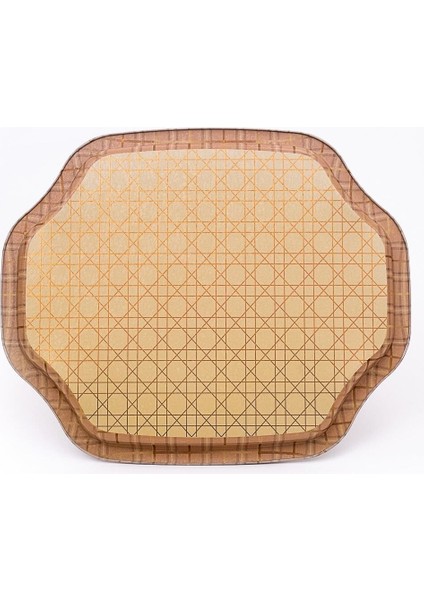 EE166-U7 Rosy Desenli Özel Şekil Tepsi 28X33 cm fırsatları