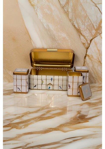 ERB08T7 Menteşeli Ekmek Kutusu 4 Lü Set , Bird Cage