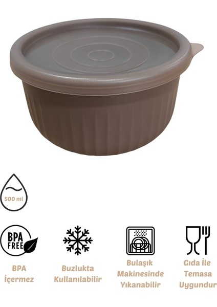 x Vipahmet Vakumlu Saklama Kabı, 0,50 Lt, Toprak fiyatları