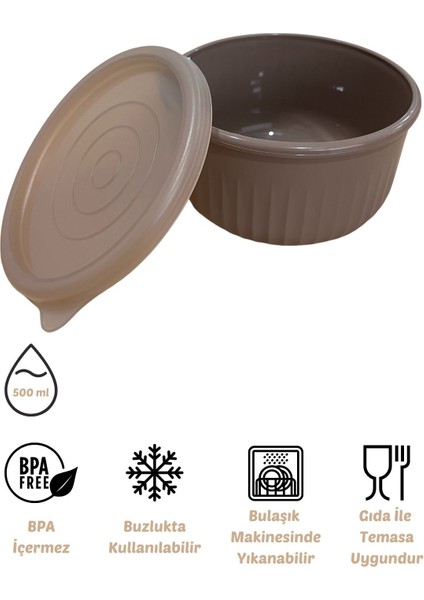 x Vipahmet Vakumlu Saklama Kabı, 0,50 Lt, Toprak modelleri