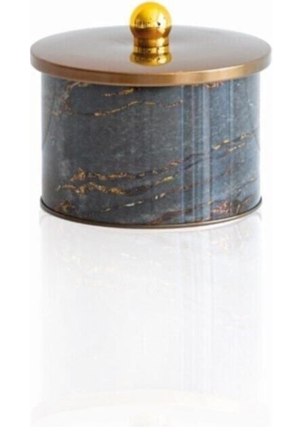 Taş Desenli Yuvarlak Çok Amaçlı Metal Erzak Saklama Kabı 1.7 lt - Siyah modelleri