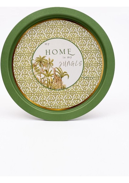 EE163-8I Forrest Green Home Desenli Yuvarlak Tepsi 36 cm fiyatları