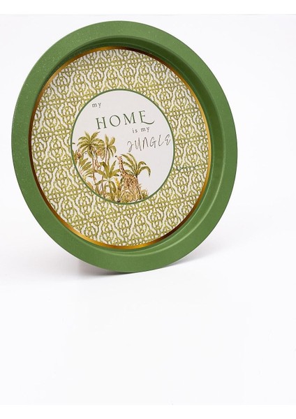 EE163-8I Forrest Green Home Desenli Yuvarlak Tepsi 36 cm modelleri