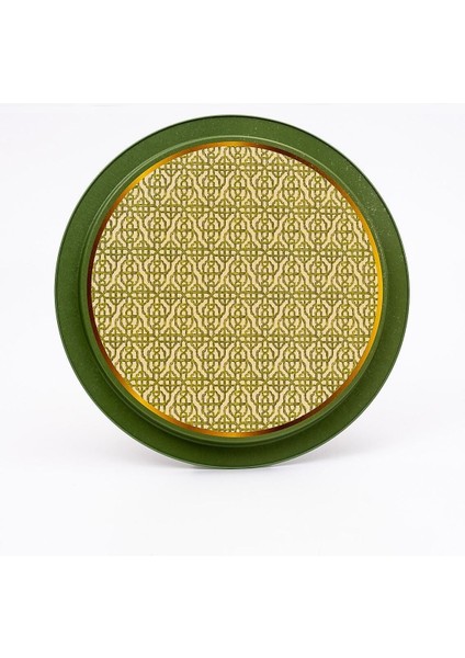 EE163-8I Forrest Green Home Desenli Yuvarlak Tepsi 36 cm fırsatları