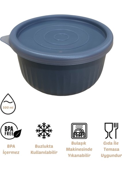 x Vipahmet Vakumlu Saklama Kabı, 0,50 Lt, Antrasit