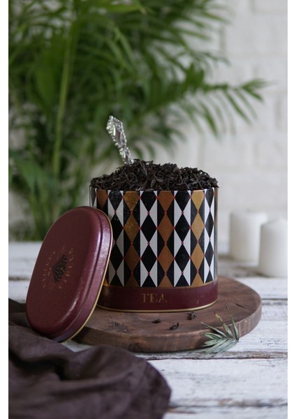 ER004-V7 Circus Tea Desenli Oval Metal Saklama Kabı 11X15 cm