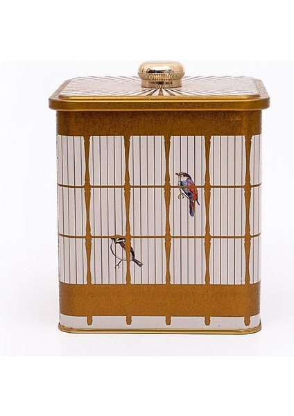 ER023-T7 Bird Cage Desenli Kare Metal Saklama Kabı 12X12 cm fiyatları