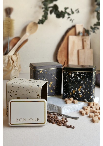 Dikdörtgen Saklama Kabı 80X120 3 Lü Set, Terrazo