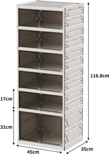 6 Katlı Katlanabilir Ayakkabılık, Modüler Ayakkabı Dolabı, Portatif Düzenleyici, Beyaz fiyatları