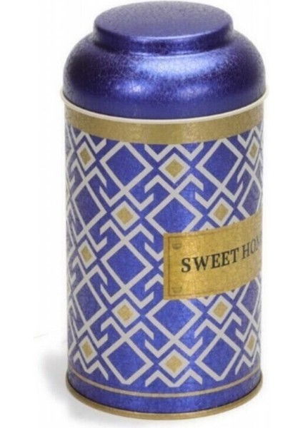 Turkish Blue_Swt Home Desenli Yuvarlak Metal Kutu, 9 x 15 cm, 0.9 lt fiyatları