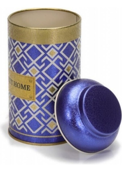 Turkish Blue_Swt Home Desenli Yuvarlak Metal Kutu, 9 x 15 cm, 0.9 lt indirimleri