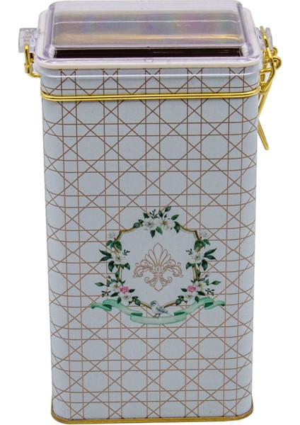 ER053-U7 Rosy Desenli Dikdörtgen Metal Saklama Kabı 8X10 cm