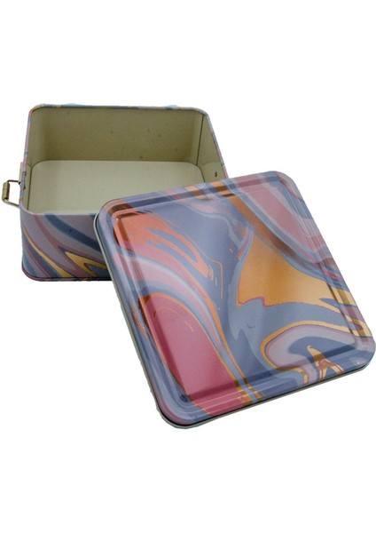 Liquid Pink Desenli Metal Kilitli Saklama Kabı 158X158X80 mm 2,4 Lt fırsatları
